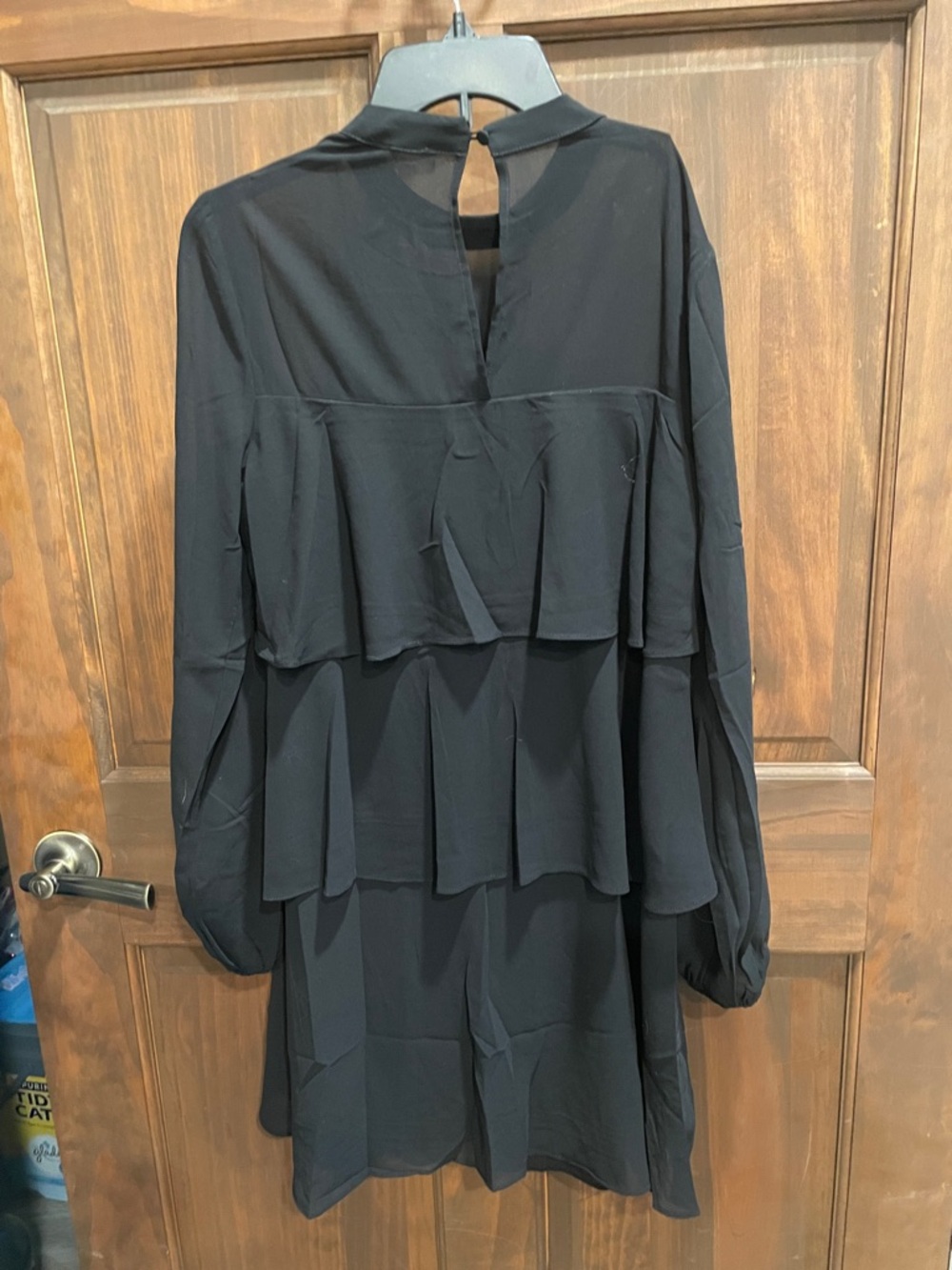 Hem & Thread Black Tiered Long-Sleeve Dress - Picture 3 of 3